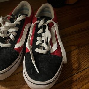 Vans Kids Red and Black Sneakers
